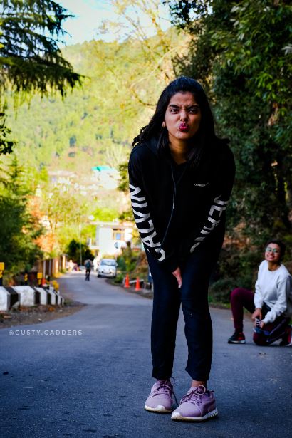 A girl in Black Calvin Klein Sweatshirt in Himachal