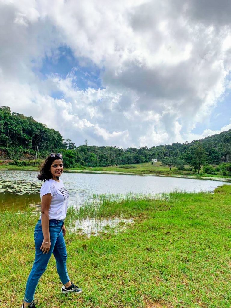 A Girl Posing in front a lake in Sakelshpur