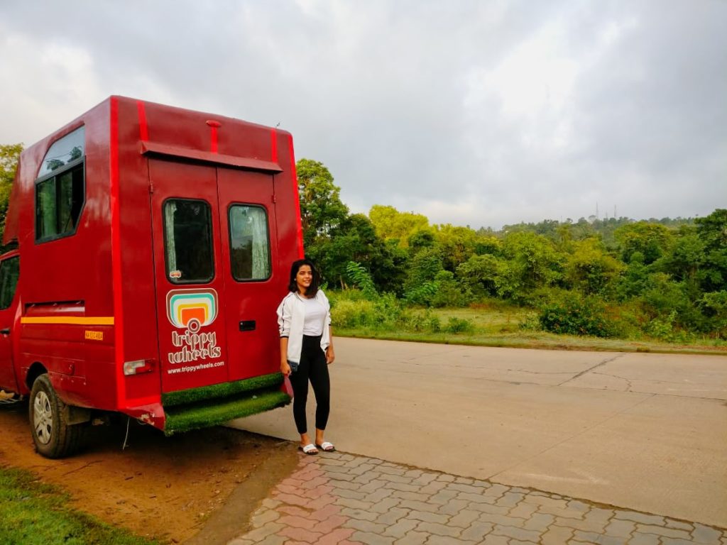 A-girl-posing-with-Caravan