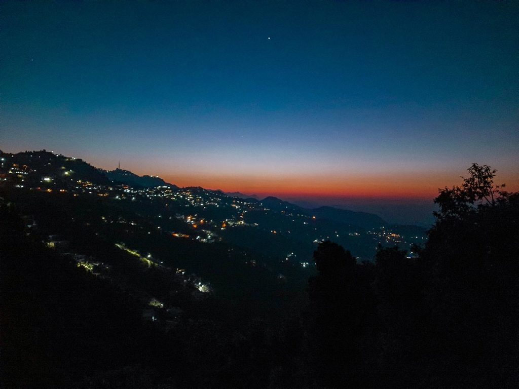 Skyline of Mussoorie during Winter